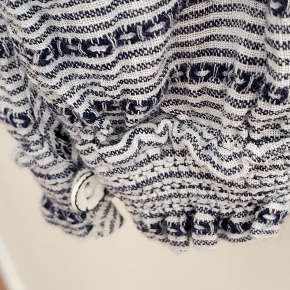 Rag & Bone Drew Blue Striped Off the Shoulder Top L - Picture 8 of 10